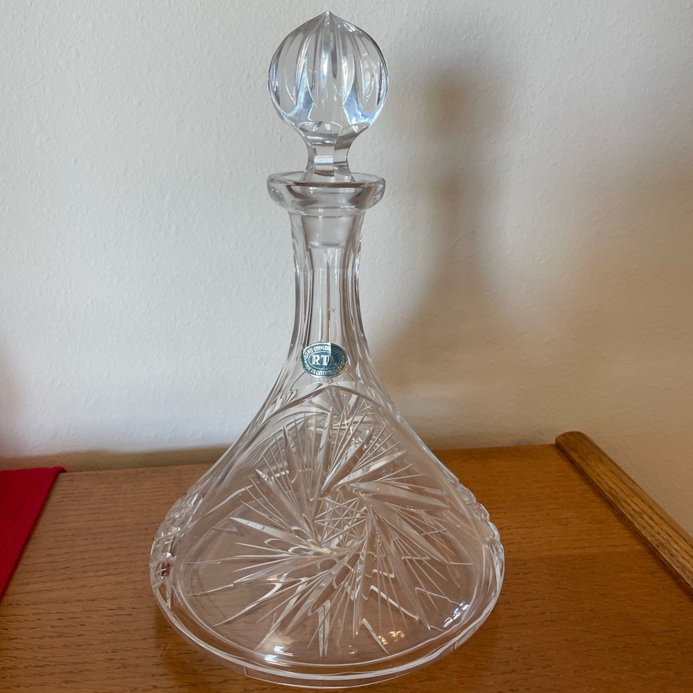 Vintage RTL Crystal Cut Decanter with Stopper